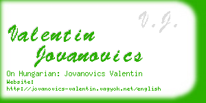 valentin jovanovics business card